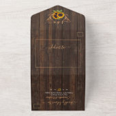 ボーホー サンフラワーズ アントラーズ I DO BBQ ウェディング   オールインワン招待状 (外側)