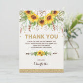 ボーホー サンフラワーズ バースデー ウォーターカラー ドリームキャッチャー サンキューカード (スタンド正面)