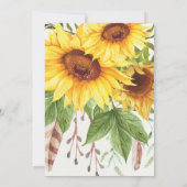 ボーホー サンフラワーズ バースデー ウォーターカラー ドリームキャッチャー サンキューカード (裏面)