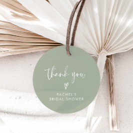 ボーホー サージュグリーン ウェディングシャワー 感謝祭 フェイバータグ