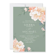 ボーホー サージュグリーン ブラッシュ ピーチ クリーム フローラル ウェディング