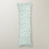 ボーホー サージュグリーン 白 灰色 花柄 ボディピロー (裏面 (縦))