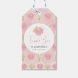 ボーホー シェル ピンク オーシャン ベイビー シャワーフェルト ギフトタグ