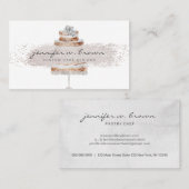 ボーホー シックなウェディング ケーキにグリッター 名刺 (正面/裏面)