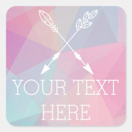 ボーホー シックなクロス アロー パステル ポリゴナル ボヘミア スクエアシール