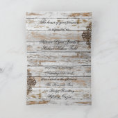 ボーホー シックな納屋の木の素朴なカントリー ウェディング 招待状 (内部)