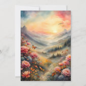 ボーホー シックな花のウェディング シャワー 招待状 (裏面)