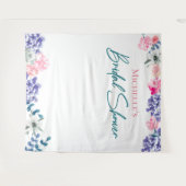 ボーホー シック ウォーターカラー フラワル カスタム ブライダル シャワー タペストリー (正面(横))