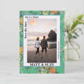 ボーホー シック エレガント ボタニカル フラワーズ 招待状 (スタンド正面)