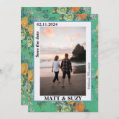 ボーホー シック エレガント ボタニカル フラワーズ 招待状 (正面/裏面)