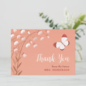 ボーホー シック バタフライ フラワーズ エレガント ブライダル シャワー サンキューカード (スタンド正面)