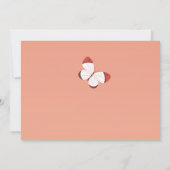 ボーホー シック バタフライ フラワーズ エレガント ブライダル シャワー サンキューカード (裏面)