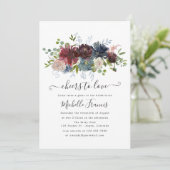 ボーホー シック バーガンディーとネイビー ワイン テイスティング 招待状 (スタンド正面)