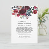 ボーホー シック バーガンディ ネイビー 少人数ゲストリスト 案内状 (スタンド正面)