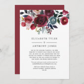 ボーホー シック バーガンディ ネイビー 減客リスト 案内状 (正面/裏面)