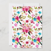 ボーホー シック フラワー ワイン テーマのバーチャル ブライダル シャワー 招待状 (裏面)