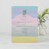 ボーホー シック ユニーク カラフル ウェディング 招待状 (スタンド正面)