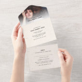 ボーホー シック ラスティック モダン | オーダーメイド ウェディング フォト オールインワン招待状 (貼ってはがせる)