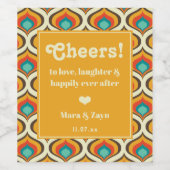 ボーホー シック レトロ パターン ワインラベル (シングルラベル)