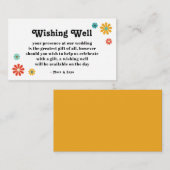 ボーホー シック レトロ フラワー ウェディング ウィッシング ウェル エンクロージャーカード (正面/裏面)