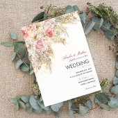 ボーホー シック ワイルドフラワー オータム ラスティック フラワーズ ウェディング 招待状