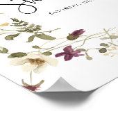 ボーホー シック ワイルドフラワー フローラル ブライダル シャワー ウェルカム ポスター (角)