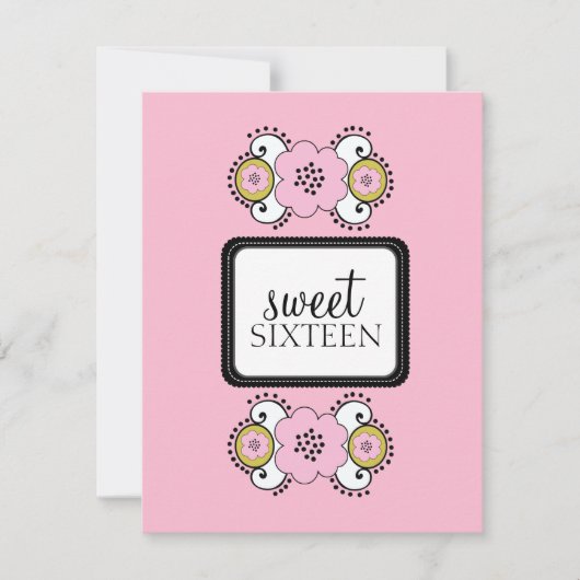 {ボーホー シック} 16歳の誕生日パーティー招待状 招待状 (正面)