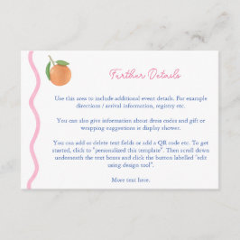 ボーホー シトラス スウィグルのウェディングシャワー詳細 エンクロージャーカード