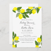 ボーホー シトラス レモン ベイビー シャワー 招待状 (正面/裏面)