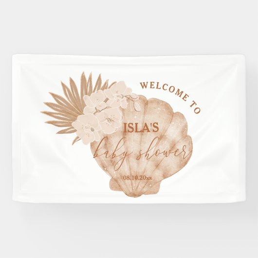 ボーホー シーシェル ベイビー シャワー 横断幕 (横)