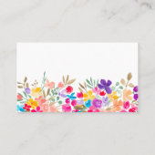 ボーホー・スタイルのモダンな水彩花イラストのウェディングカード プレイスカード (裏面)