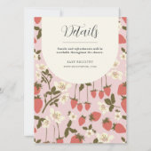 ボーホー スタロベリー フラワーベビーシャワー 招待状 (裏面)