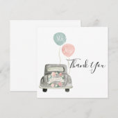 ボーホー スプリング ウェディング 感謝カード 招待状 (正面/裏面)