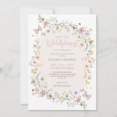 ボーホー スプリング ワイルドフラワー ガーデン ガール ベビー シャワー 招待状 (正面)