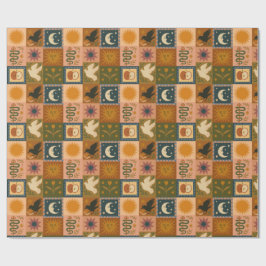 ボーホー セレスト | レトロ サン & ムーン ラッピングペーパー