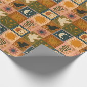 ボーホー セレスト | レトロ サン & ムーン ラッピングペーパー (角)