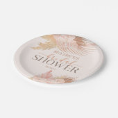 ボーホー ソフト ピンク フラワー フラワーズ ブライダル シャワー ペーパープレート (アングル)