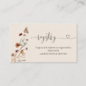 ボーホー タイニー ワイルドフラワー ブライダルシャワー レジストリー エンクロージャーカード (正面)