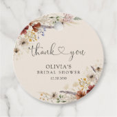 ボーホー タイニー ワイルドフラワー ブライダル シャワー ギフト タグ (正面)