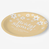 ボーホー ダイシー イエローのウェディング シャワーの紙皿 ペーパープレート (アングル)