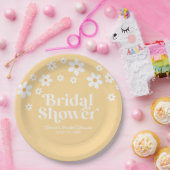 ボーホー ダイシー イエローのウェディング シャワー ペーパー プレート (パーティー)