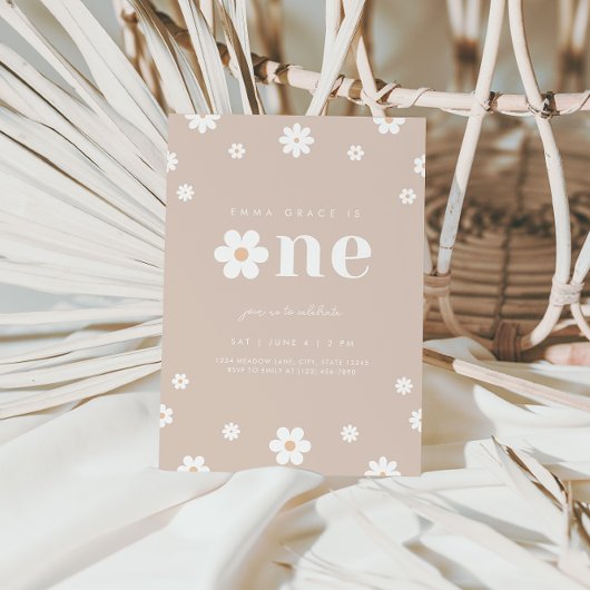 ボーホー ダイシー ファースト バースデー インビテーション