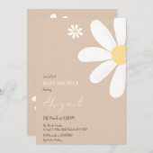 ボーホー ダイシー フラワーベビーシャワー 招待状 (正面/裏面)