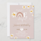 ボーホー ダイジー フラワーズ 彼女って素敵な誕生日 招待状 (正面)