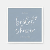 ボーホー ダスティーブルー ブライダルシャワー スタンダードカクテルナプキン (正面)