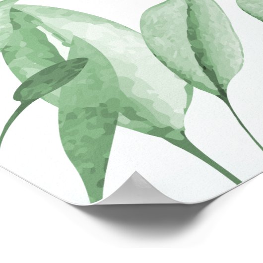 ボーホー ダスティーブルー ユーカリ お別れ会 ウェルカムサイン ポスター (角)