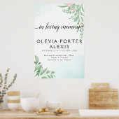 ボーホー ダスティーブルー ユーカリ お別れ ウェルカムサイン ポスター (キッチン)