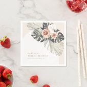 ボーホー ダスティ フローラル アーチ スタンダードカクテルナプキン (インサイチュ)