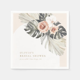 ボーホー ダスティ フローラル アーチ スタンダードカクテルナプキン