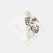 ボーホー ダスティ フローラル アーチ スタンダードカクテルナプキン (角)